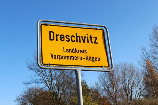 Schild Dreschvitz